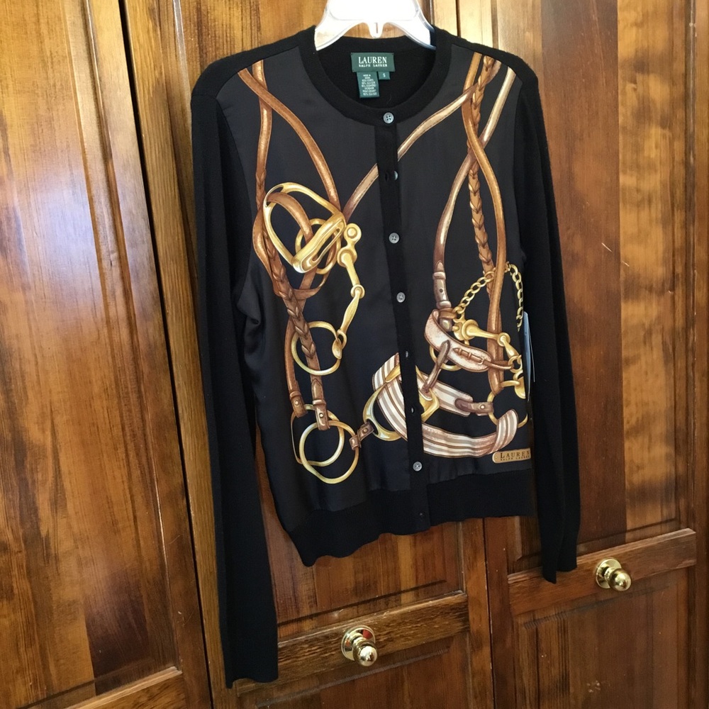 LRL sharp button down shirt, size S, NWT,silk/mohair blend, elastic cuffs